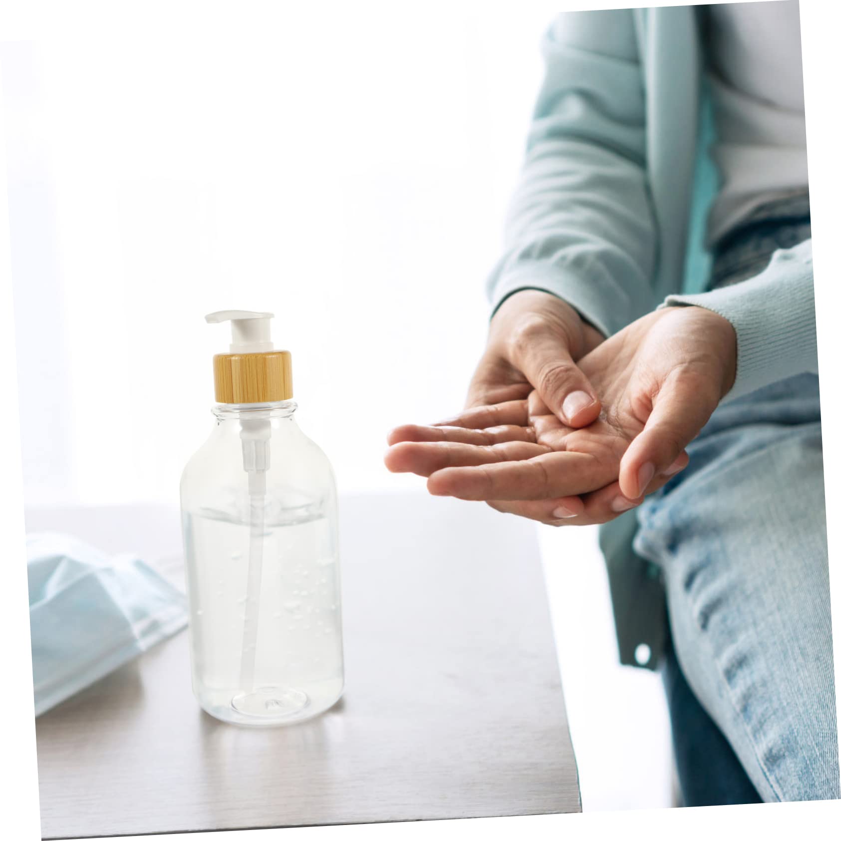 OUNONA 3 Series Botella Dispensadora De Jabón Líquido con Bomba De Bambú De Botella De Viaje para Baño Y Cocina Resistente Y Elegante 2 Piezas X 3