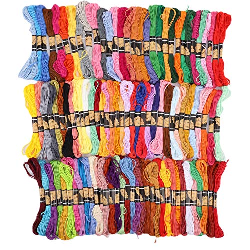 Madejas de Punto de Cruz, Hilo de Coser útil, Hilo de Punto de Cruz, 100 Piezas para Estilo Libre, Contar Hilos de Bordar, Punto de Cruz, Manualidades para Niños