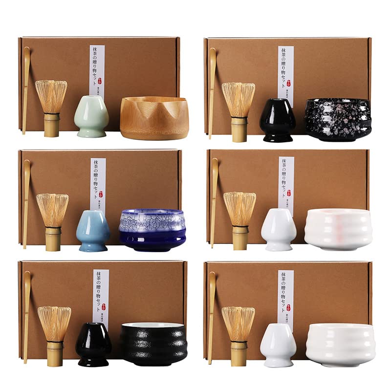 Set da tè Matcha Fatto a Mano per la casa Kit di Supporto per Attrezzi Ciotola Frusta Paletta Cerimonia Regalo Set da tè Tradizionali Giapponesi Accessorie