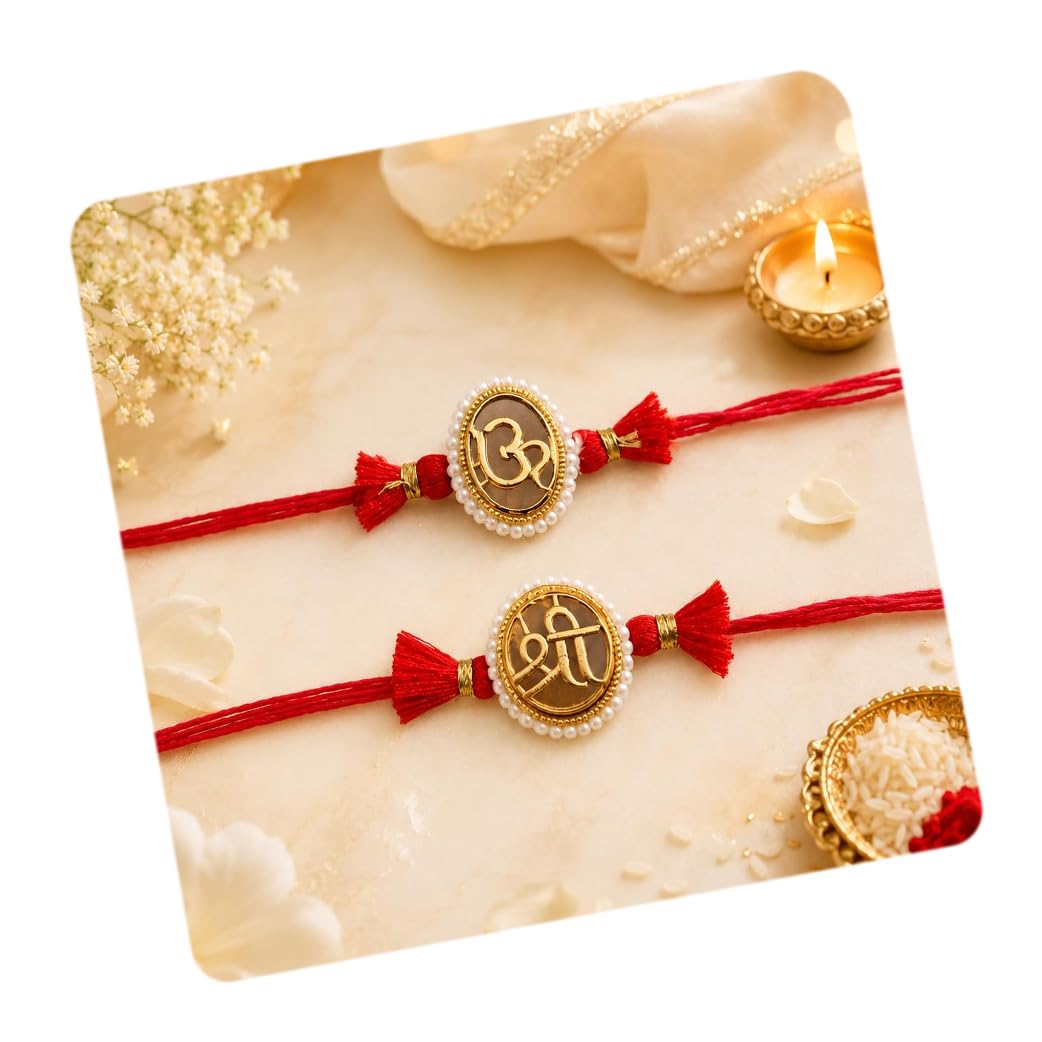 designer rakhi set for brother boy men bhaiya, om rakhi for bhai, rakhis for rakshabandhan, raki with best wishes card and tillak set, raksha sutra for man, thread rakchi for men set of 2