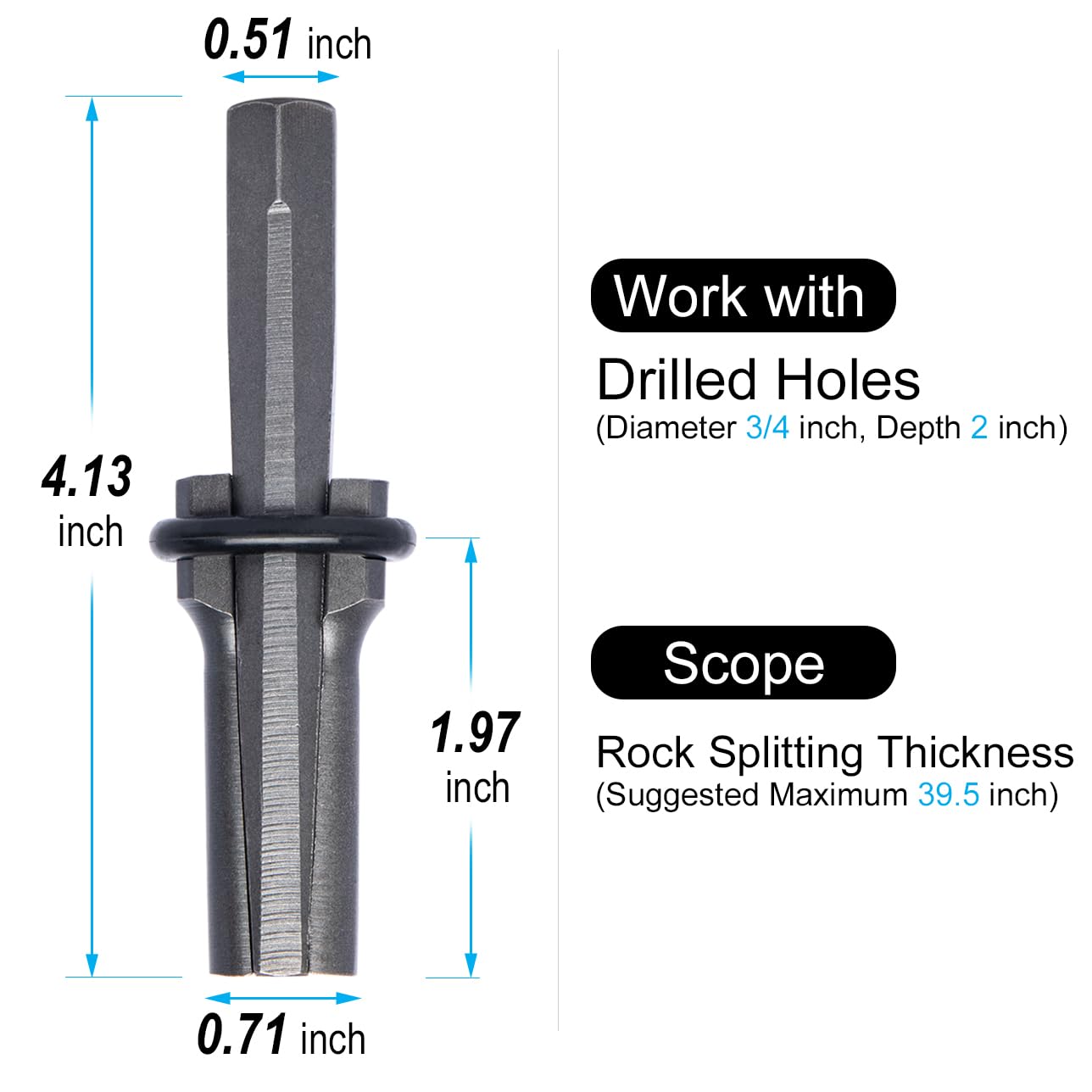 Rock Splitter Set - Break Granite & Marble Easily -2