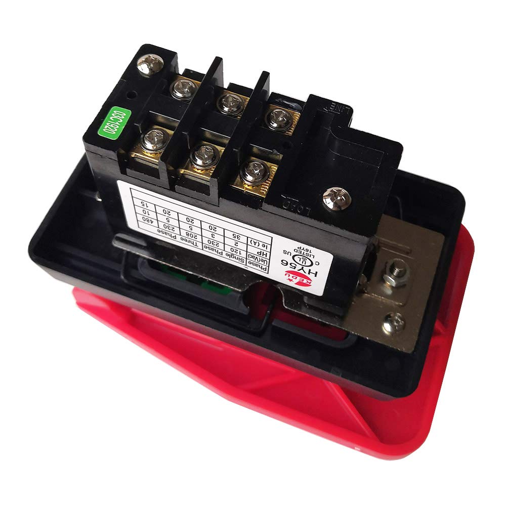 Interruttore A Pulsante Industriale HY52 Con Luce | 4 Pin, 125/250V AC, ON-OFF, Grado Di Protezione IP54, Pulsante Meccanico