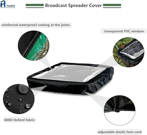 Miniatura 5 de Hadisi Cubierta esparcidora de transmisión con ventana transparente de PVC, cubierta impermeable para esparcidor de fertilizantes, se adapta a Scott