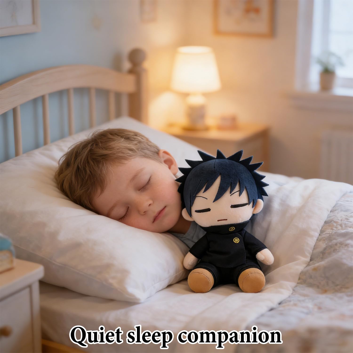 Jujutsu Kaisen Megumi Fushiguro Peluche, 23cm Seduta Merchandising Anime, Morbida Cotone PP, Pelle delicata Imbottita, Cuscino Peluche per Auto Casa Divano, Decorazione Portachiavi Regalo - 4