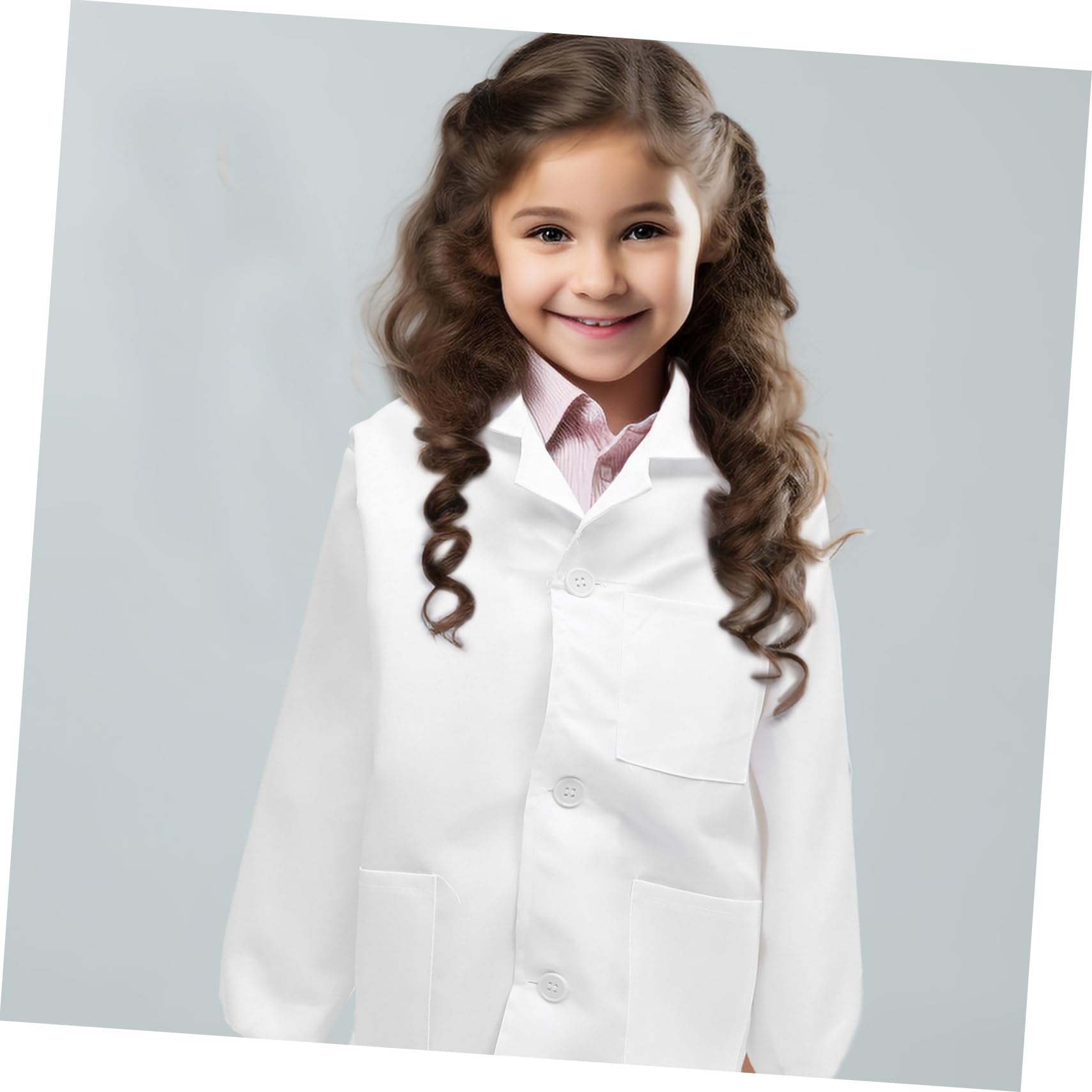 BESPORTBLE Blouse de Laboratoire Blanche pour Garçon et Filles, Ample et Lavable Poches, Vêtement Scientifique pour Fête Cosplay et Jeux de Rôle