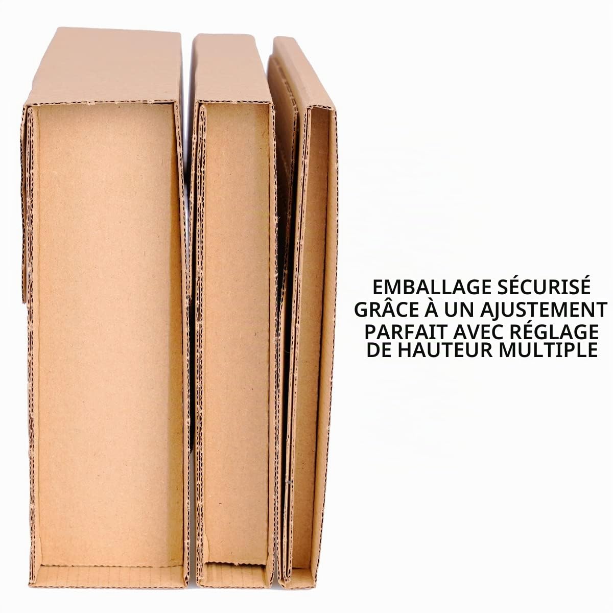 verpacking Lot de 25 emballages autocollants pour livres - 430 x 310 x 10-60 mm - Format A3 (dimensions extérieures 495 x 320 x 10-60 mm) - Emballage d'emballage universel