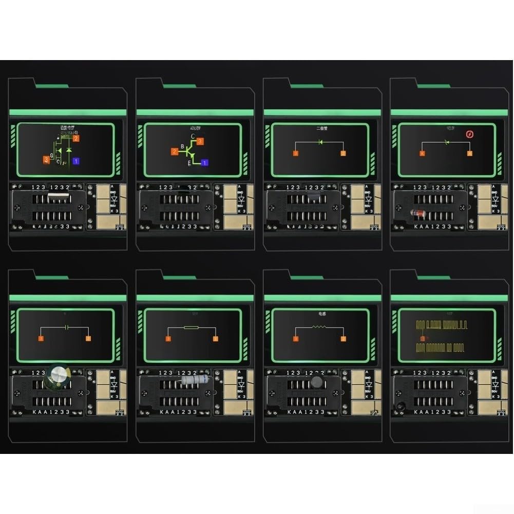 LCR AR1 Multifunktionstransistor-Tester, genaue Messung für Kondensatoren, Widerstände, MOSFET-Dioden, für Schaltungsprüfung, elektronische Wartung, DIY