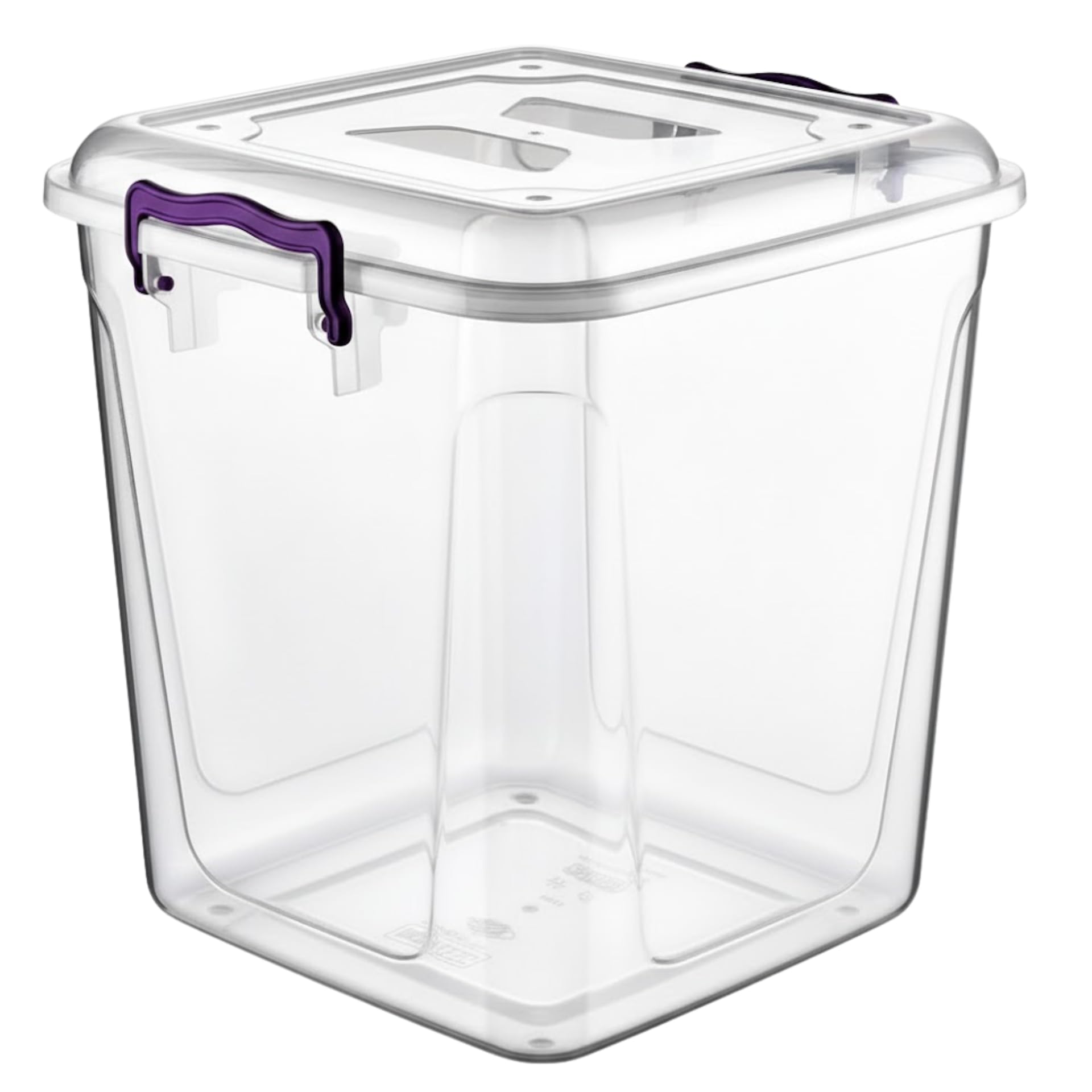 LENAK Clear Reusable Plastic Storage Container - Durable Kitchen Pantry Storage Box For Fridge Freezer, Dishwasher Microwave BPA Free Food Safe Meal Carrier Organizer (40 Litres Pantry)