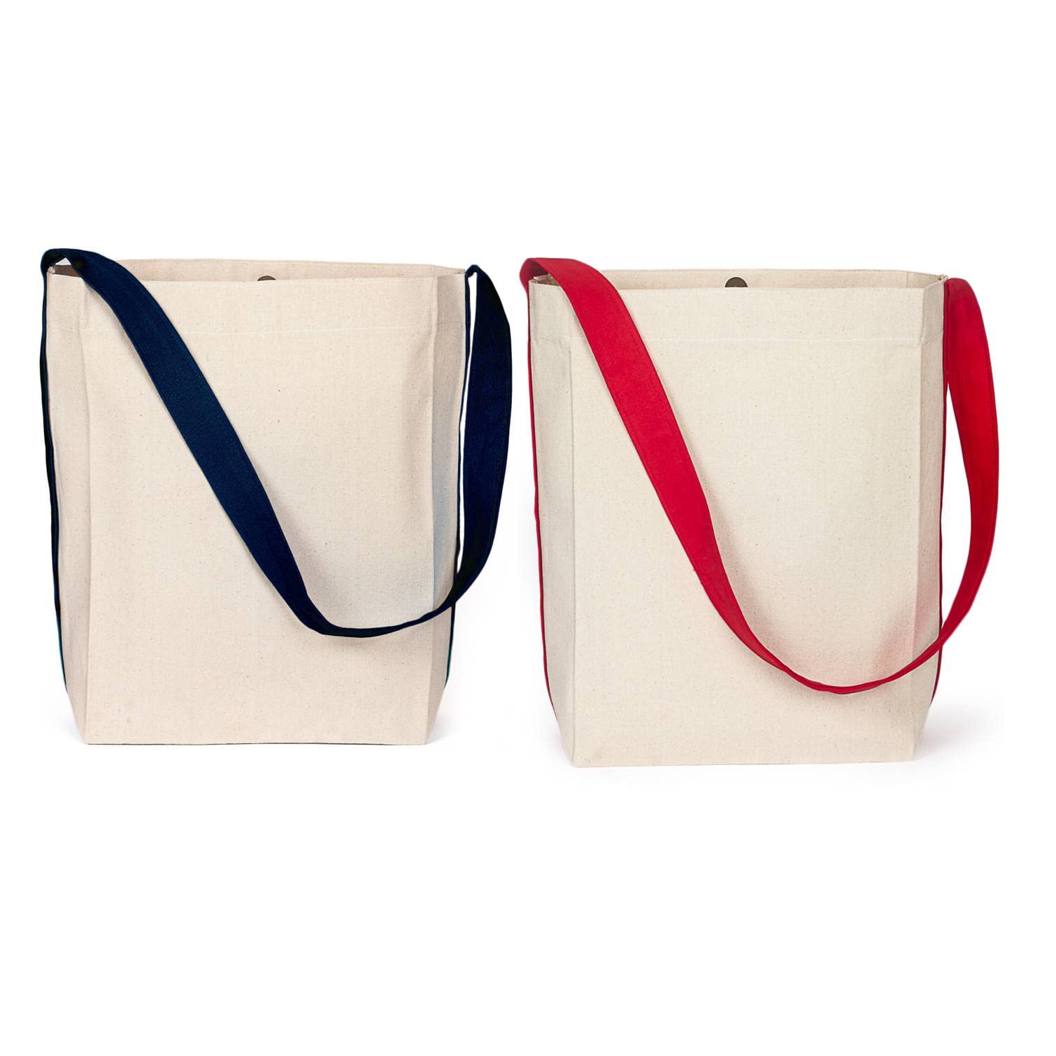 Lify Bi- Colour Canvas Tote Bag, Shoulder bag, Top Magnetic Button Closure, Daily Essentials, Stylish And Durable Shoulder bag For Women/Girls- Pack of 2 (Off-White with Navy & Red) (B0C573PBM5) Amazon Price History, Amazon Price Tracker