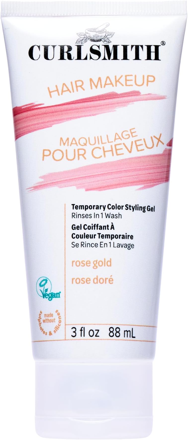 Hair Makeup - Vegan Temporary Hair Color and Styling Gel, Rose Gold (89ml/3 fl.oz)