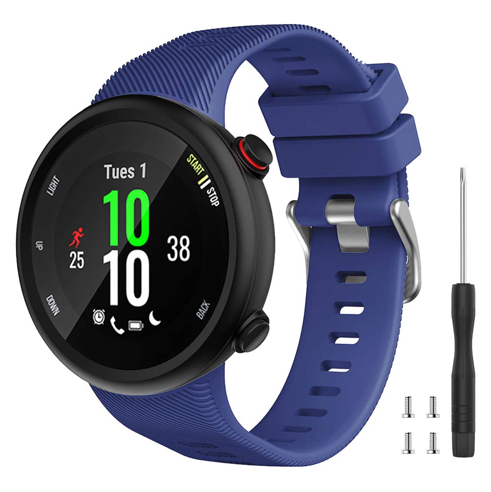 Watbro Compatible with Garmin Forerunner 45 band, Soft Silicone Sport Replacement Watch Band, Fitness Strap Bracelet Wristband for Garmin Forerunner