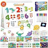 Maynacs Montessori Busy Book for Toddlers,Dinosaur Themes Quiet Book for Kids,Preschool Learning Activities Sensory Travel Toy Autism Educational Games,Preschool Birthday Gift for Boy Girl Ages 3-5