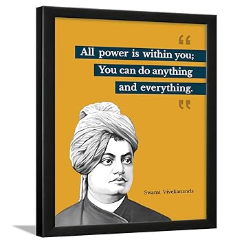 Chaka Chaundh - Suitable Swami Vivekananda Motivational Quotes frames for OFFICE & STUDENT- Framed Posters with Frame - Quotes Wall Frames - Photos with Quotes - (13.5 X 10.5 inches)
