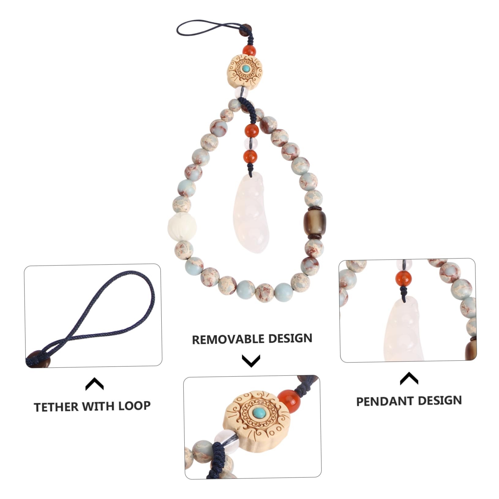 OSALADI 3piezas Cuerda Lanyard Para Teléfono Correa Decorativa Para Mano Diseño Retro De Perlas Compatible Móviles y Accesorios Móviles