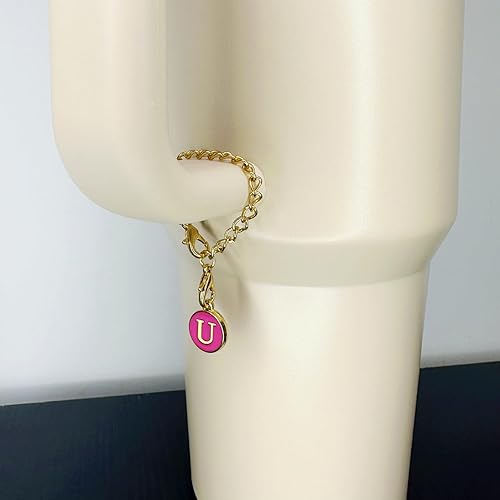 Miniatura 8 de 2 piezas de dijes de letras iniciales de la A a la Z, accesorios para taza Stanley, con nombre de identificación para vaso Stanley de 30 y 40 onzas,