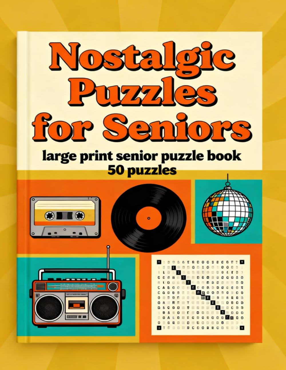 Nostalgic Puzzles for Seniors Large print Senior Puzzle book 50 puzzles