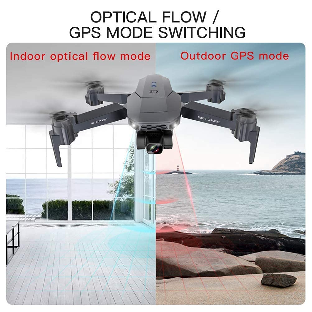 GPS Drone with 2-Axis Mechanical Gimbal 5G WiFi FPV RC Drone Dual Cameras for Adult with 4K HD Camera Dual Positioning System APP Control 2 Pieces Module Battery