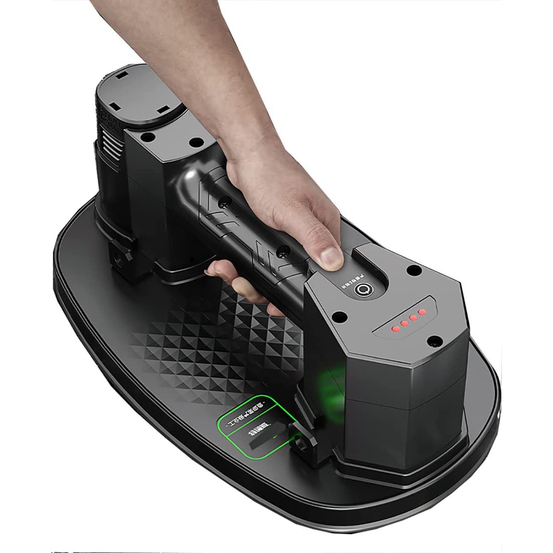 Electric Vacuum Suction Cup Lifter Tile Granite Heavy Lifting Tool with Automatic Turn On/Off Pump Function Digital Display Electronic Pressure Gauge for Wood Drywall Glass, one-key lightning adsorpti