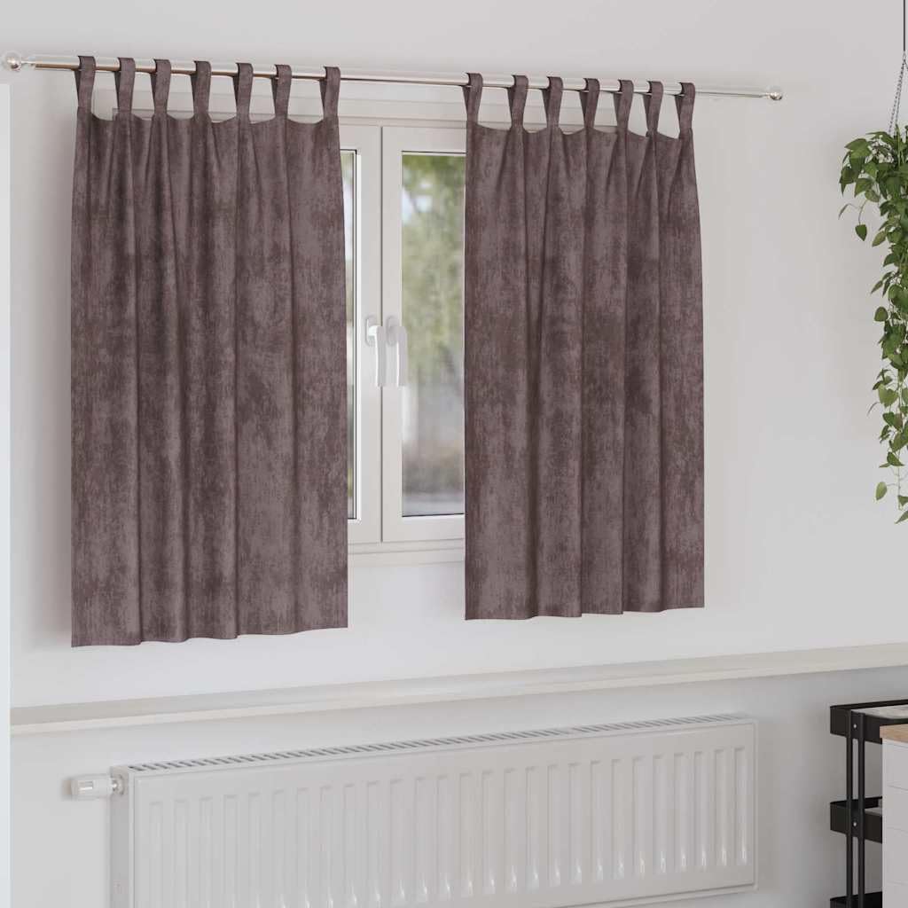 Rideaux de salon en velours marron 140 x 140 cm pour une ambiance cosy