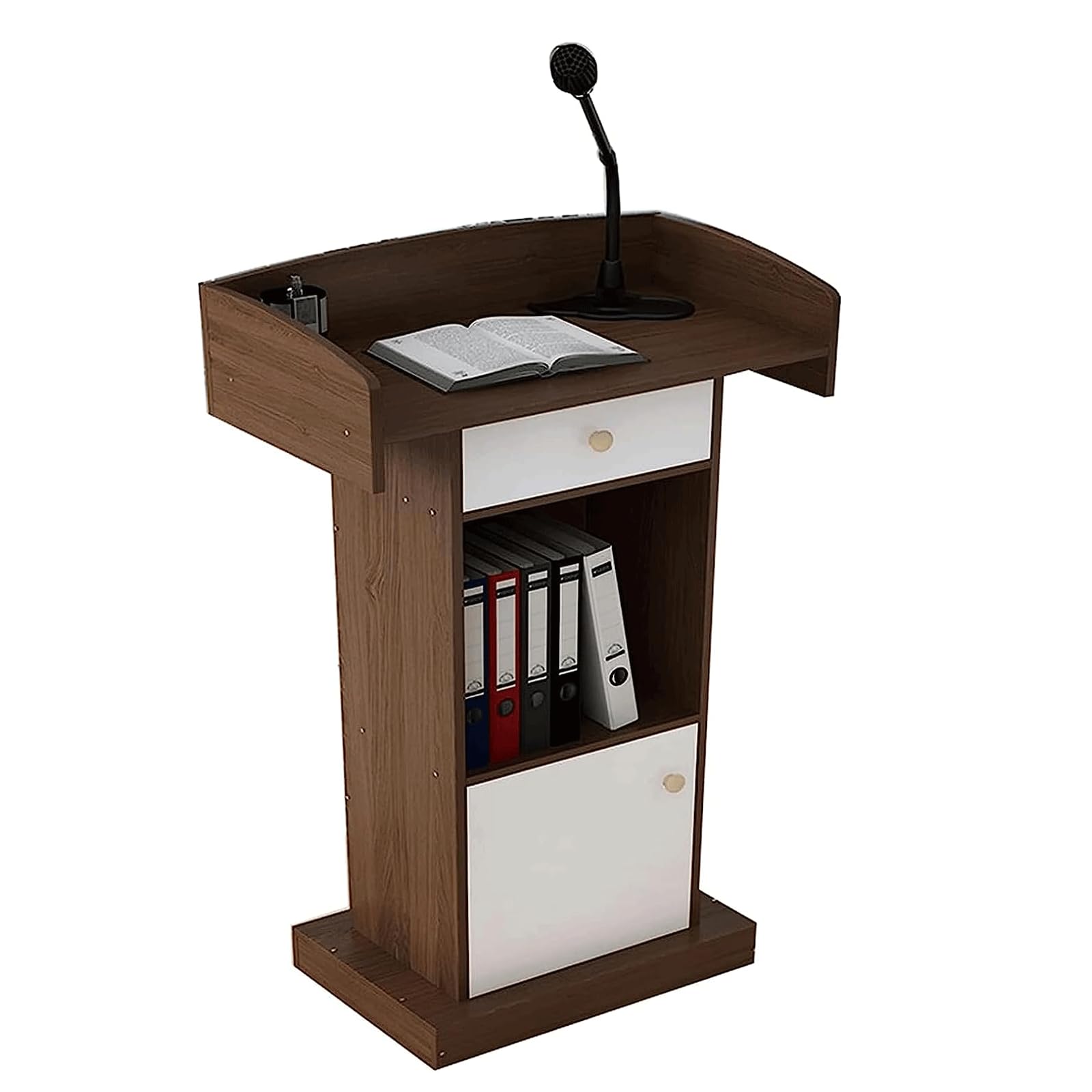 DUANHOZ Wooden Podium Stand with Spacious DrawersVersatile Lectern for Churches Schools Classrooms Hotels & Meeting RoomsIdeal for Presentations & Events
