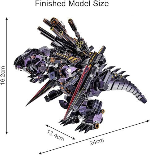 Miniatura 4 de Microworld Kits de modelos de metal 3D, rompecabezas mecánico de tiranosaurio Rex Challenge Kit de construcción de modelos, rompecabezas de corte