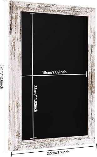 Miniatura 3 de Pizarra magnética de superficie de 8.7 x 12.6 pulgadas, marco de madera blanca vintage, pizarra negra de pared para usar en casa, oficina y