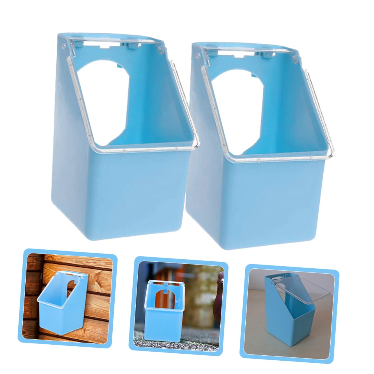 Milisten Lot de 4 mangeoires pour cage à pigeons, mangeoires pour cailles, mangeoires pour oiseaux - Distributeur de nourriture multifonction pour oiseaux