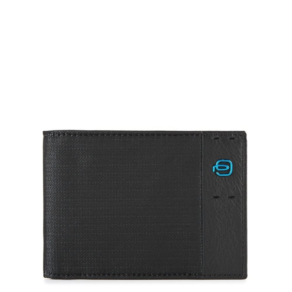 PIQUADRO Wallet with Coin Purse P16, Chevron/Black, Taglia Unica, Contemporary