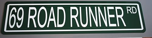 Letrero de metal Street 1969 69 Road Runner RD 6 x 24 se adapta a PLYMOUTH SUPERBIRD ROADRUNNER 383 440 426 HEMI Paquete de seis paquetes clásicos