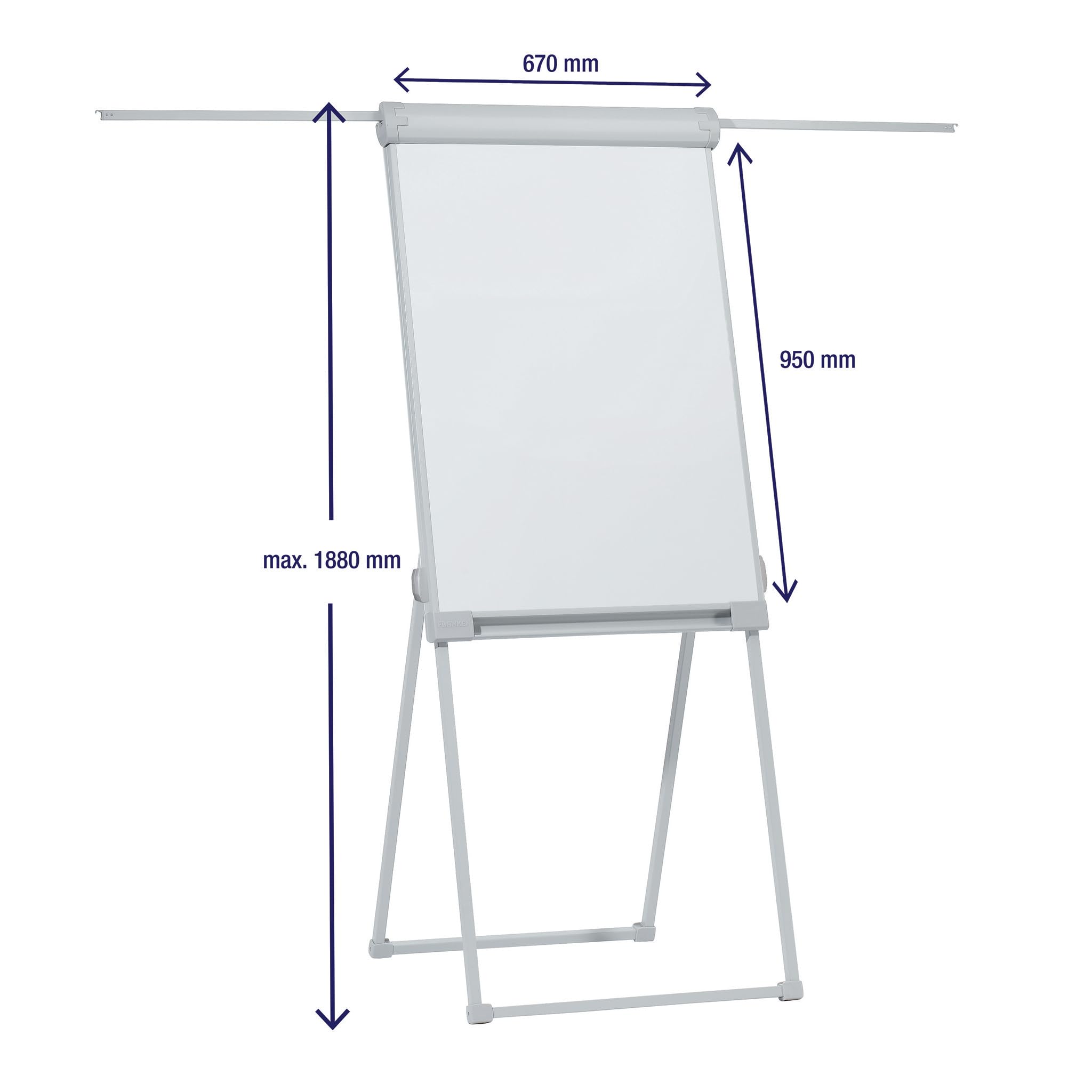 FRANKEN Flipchart, Beschreibbar, Magnetisch, Mit Seitenarmen, Dreibeinstativ, 67 x 95 cm, Höhenverstellbar, inkl. Papierhalterung und Stifteablage, PRO Deluxe Standard, FC84