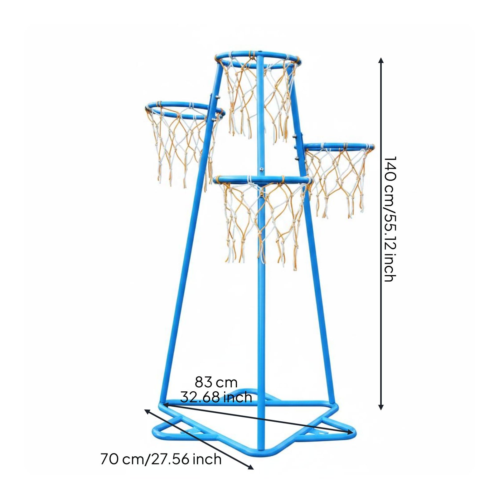 perfeclan Soporte de Baloncesto Infantil Multiaro de Entrenamiento Canasta Aro Estación de Estructura de Acero Galvanizado para Uso Interior Exterior Variadas