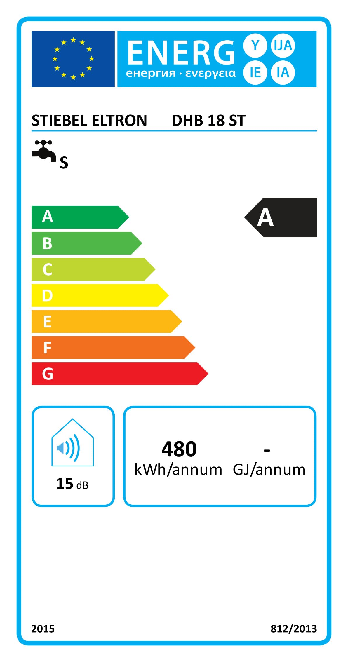 STIEBEL ELTRON elektronisch gesteuerter Durchlauferhitzer DHB 18 ST, 18 kW, druckfest, 3 Anwendungssymbole, 227608