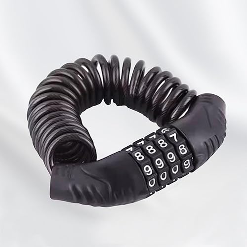 Candado de cable de bicicleta, candado de viaje de 4.9 pies, portátil, mini candado de bicicleta, antirrobo, seguridad de 4 dígitos, retráctil para