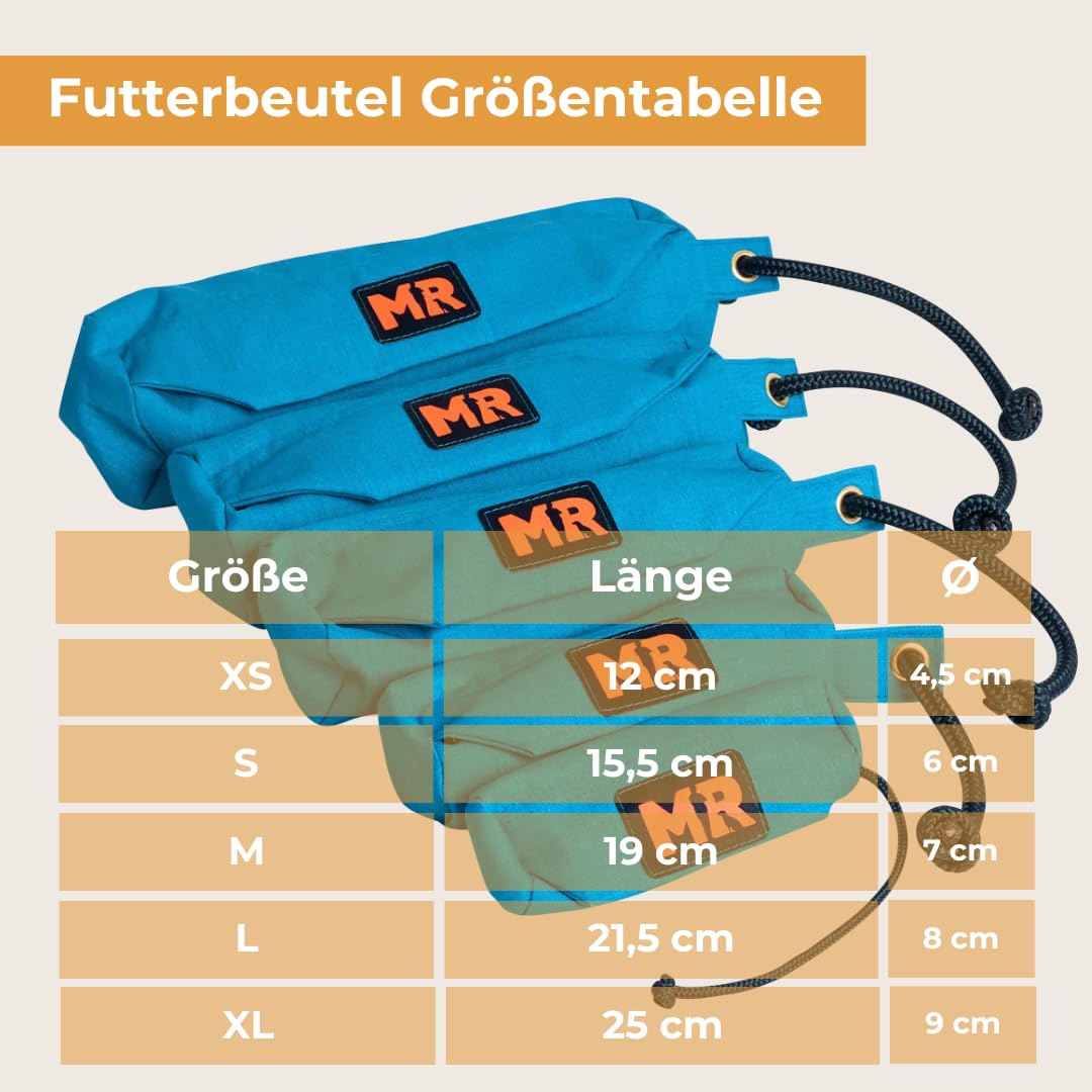 Martin Rütter – Futterbeutel Dummy Koralle XS – Futterdummy Hund wasserabweisend & waschbar, mit Reißverschluss & Wurfschnur – Apportierbeutel für Hundetraining – Für Trocken- & Nassfutter, Leckerlis