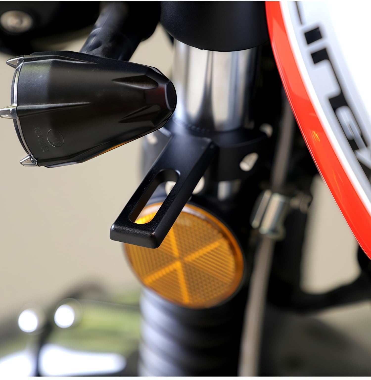 2 Supports De Phare Universels Pour Moto - Fourche 36-60mm - Aluminium Noir - NEUFS