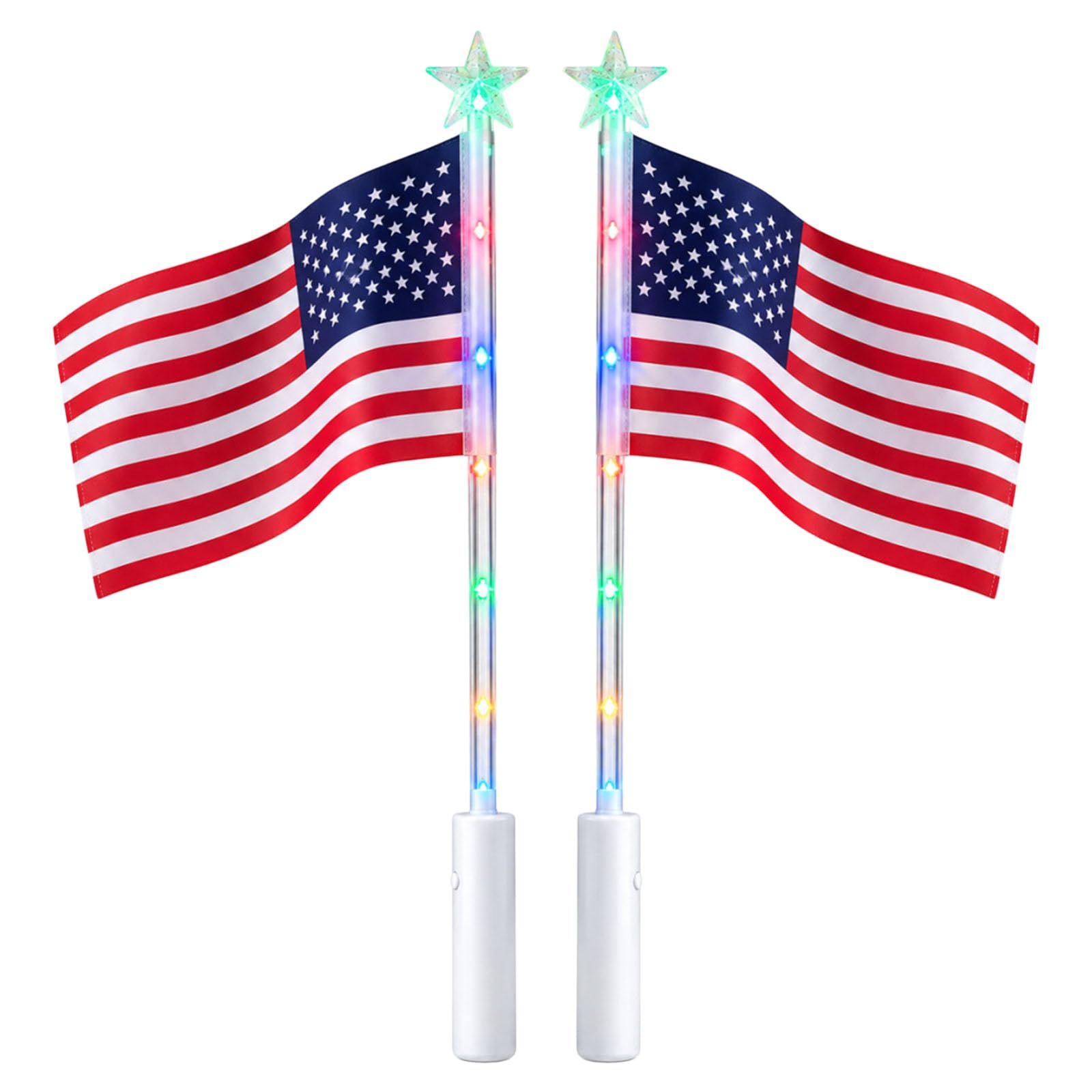 Kaeltsyn Up Handheld Americans Flag Wand 4Th of July Red White Blue Glow Sticks Toy Memorial Day Patriotic Decorations Patriotic Glow Sticks Red White Blue