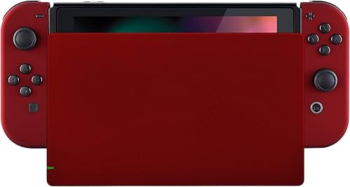 eXtremeRate Carcasa Joycon de agarre suave al tacto rojo escarlata, con botones de juego completo para Nintendo Switch, placa frontal de repuesto