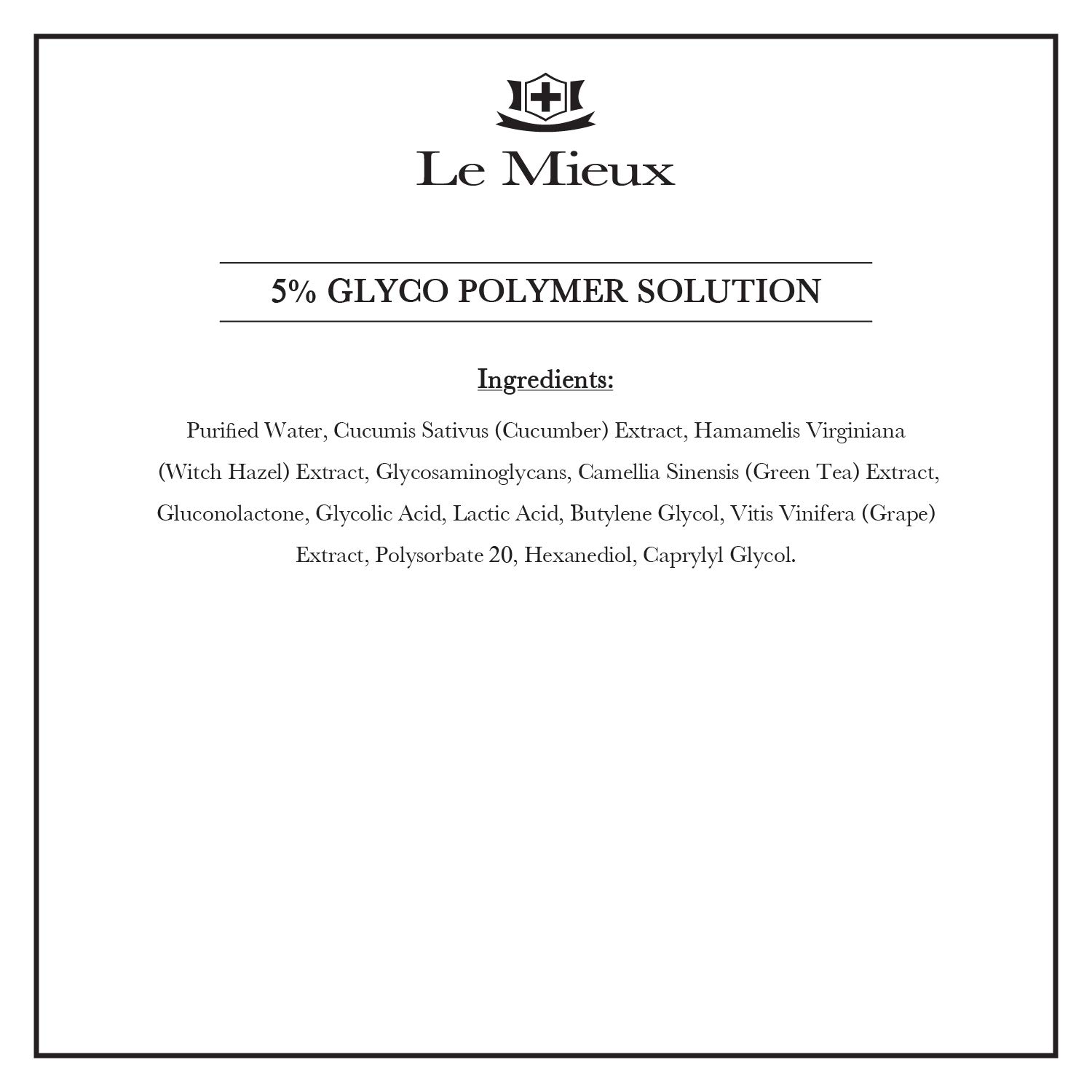 Le Mieux 5% Glyco Polymer Solution - Glycolic & Lactic Acid Micro Peel Serum, Exfoliator for Uneven Skin Texture, Peeling Solution for Face (0.5 oz / 15 ml)