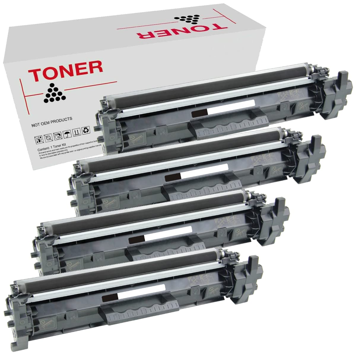 CF230X - 30X Pack 4 Cartuchos de Toner Negro Compatible con HP CF230X (30X) LaserJet Pro M 203, LaserJet Pro MFP M227