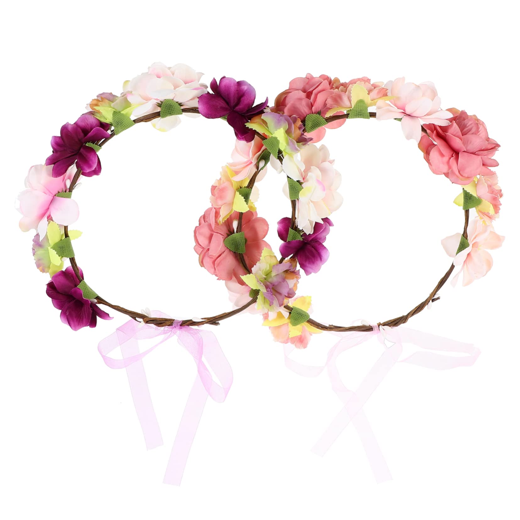 DOITOOL 2 Piezas de flores artificiales artificial flowers coleteros tiara nupcial de flores de margarita coleccionistas lazos pelo diademas de fiesta diadema nupcial boda