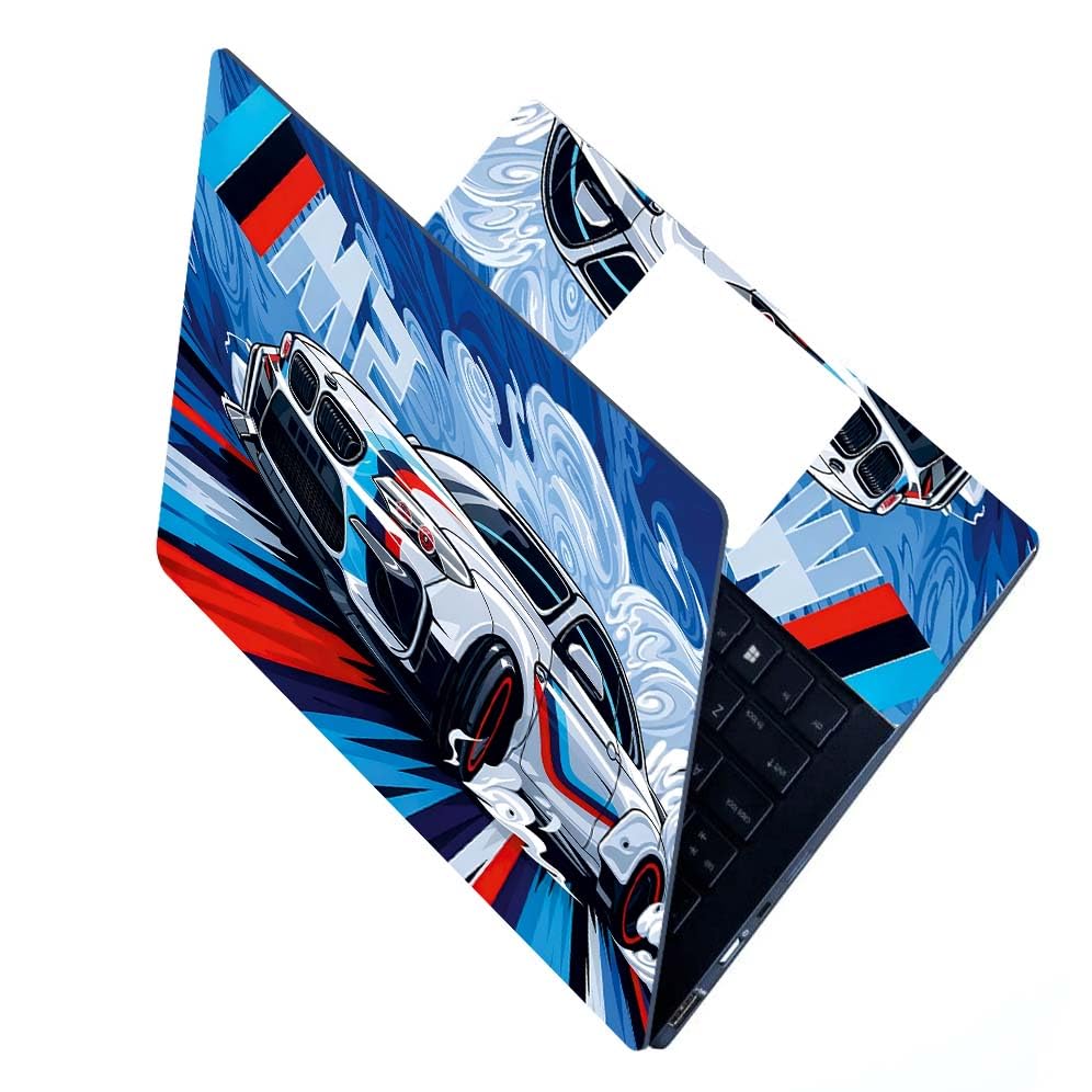 Image of Full Laptop Skin Stickers HD Quality Sticker for Laptops Upto 15.6 inch (Dustproof|Waterproof|Scratchproof|Reusable) - AY BMWM2 FL1
