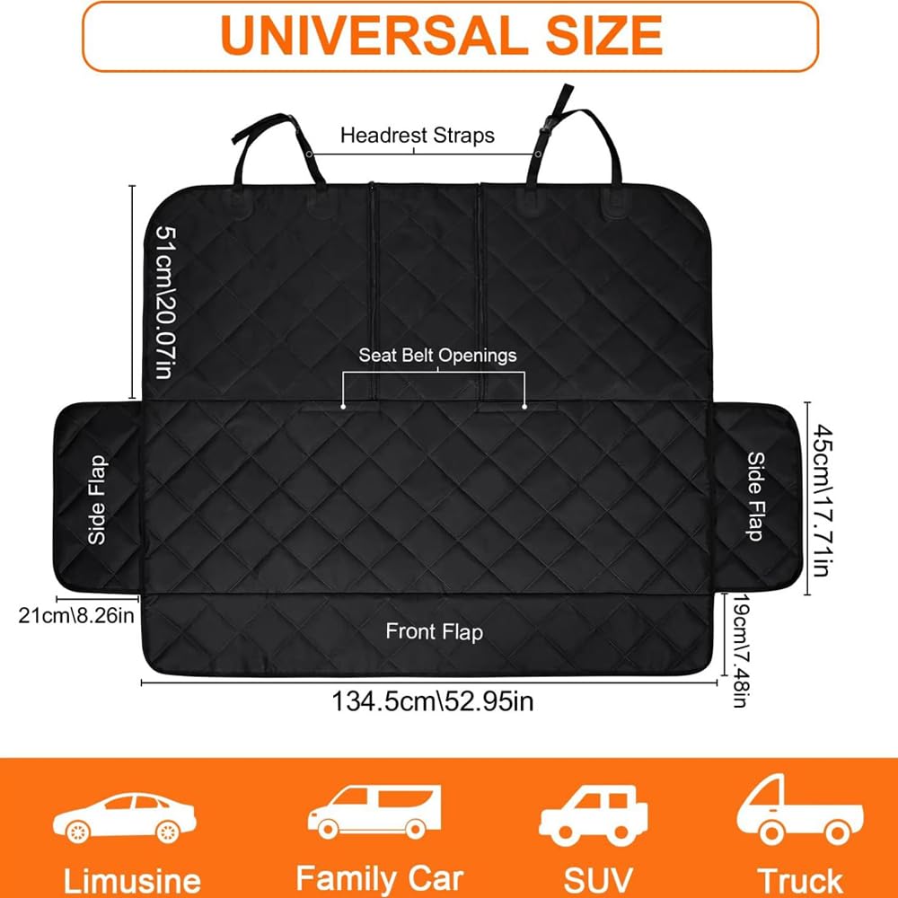 Funda Asiento Coche Perro para Subaru Impreza III/3 Sedan 2008-2011, Funda de Asiento Trasero para Perros Infantiles Protector de Asiento Trasero Impermeable y Resistente,A