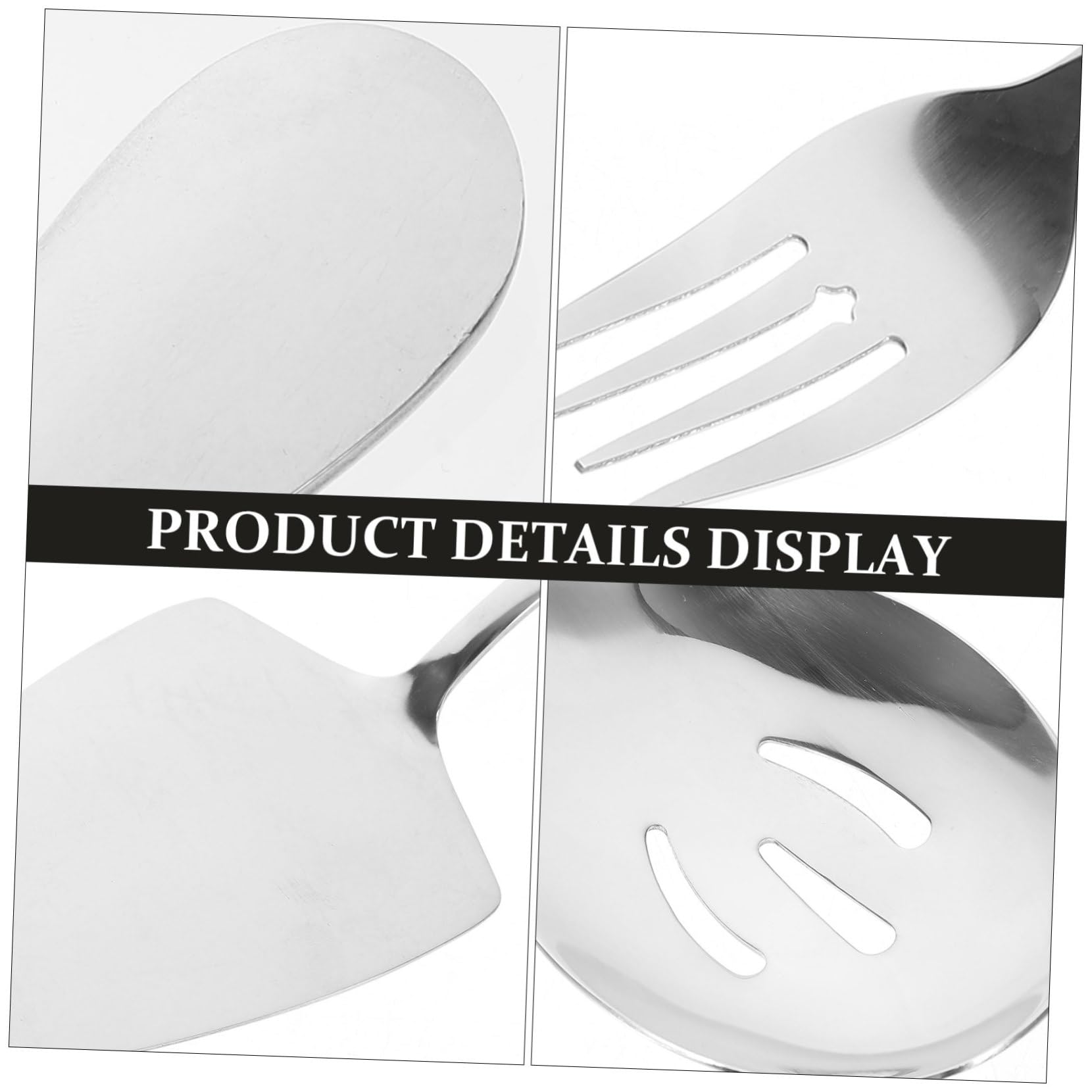 Cabilock 6 pièces Set de Ustensiles de Service Inoxydable Épais Couverts Buffet Polyvalents pour Maison et Fête Cuillère Fourchette Louche et Pelle à Lavables Lave