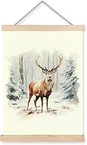 Smoky Mountains Winter Landscape Art Neutral Wall Decor Snowy Mountains ...