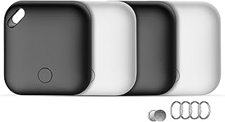 Air Tracker Tags-4 Pack[Apple MFi Certified], Bluetooth Tracker Works with Apple Find My APP (iOS Only), Smart Tag Item Finder for Keys, Bags, Luggage, Wallet, Replaceable Battery…