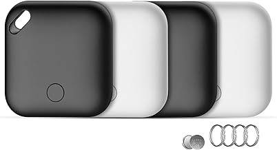 Air Tracker Tag, 4 Pieces Smart Tags Compatible with Apple Find My (iOS Only), Bluetooth Locator for Wallets, Keys, Backpacks, Luggage, 100dB Bip, Replaceable Battery, IP68 Waterproof