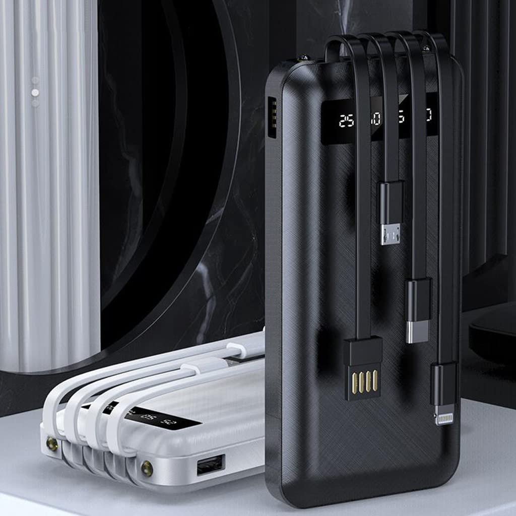JJJ Mini Fast Charge jest wyposażony w Line Sharing Power Bank 20 000 mAh światło i przenośny powerbank o dużej pojemności (kolor: czarny, rozmiar: 10 000 mAh)