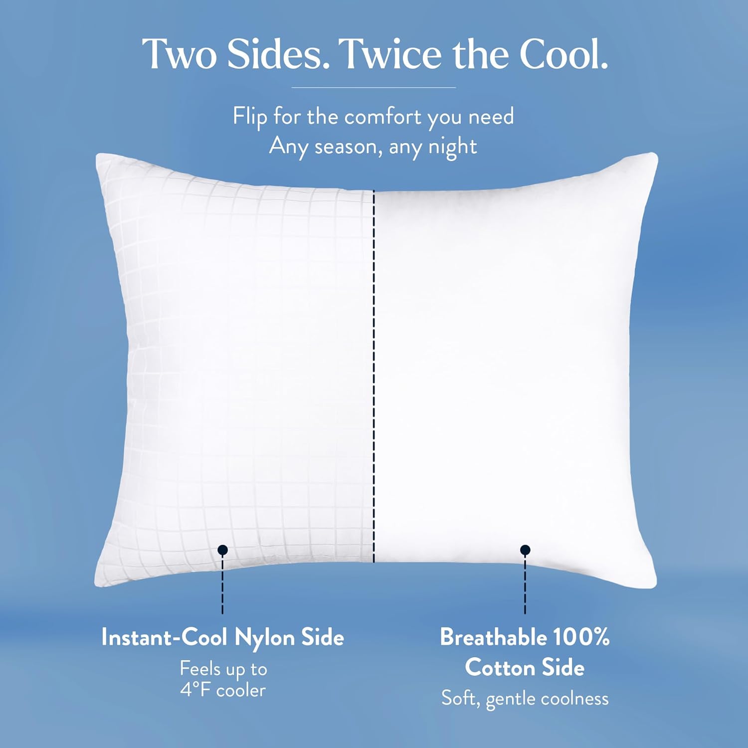 Miracle Made RemyCloud Adjustable Cooling Pillow– Dual-Sided, Instant-Cool Fabric & Breathable Cotton Covers – Moisture-Absorbent, Machine Washable Loft with 2 Removable Inserts Each (2, Standard) - Image 3