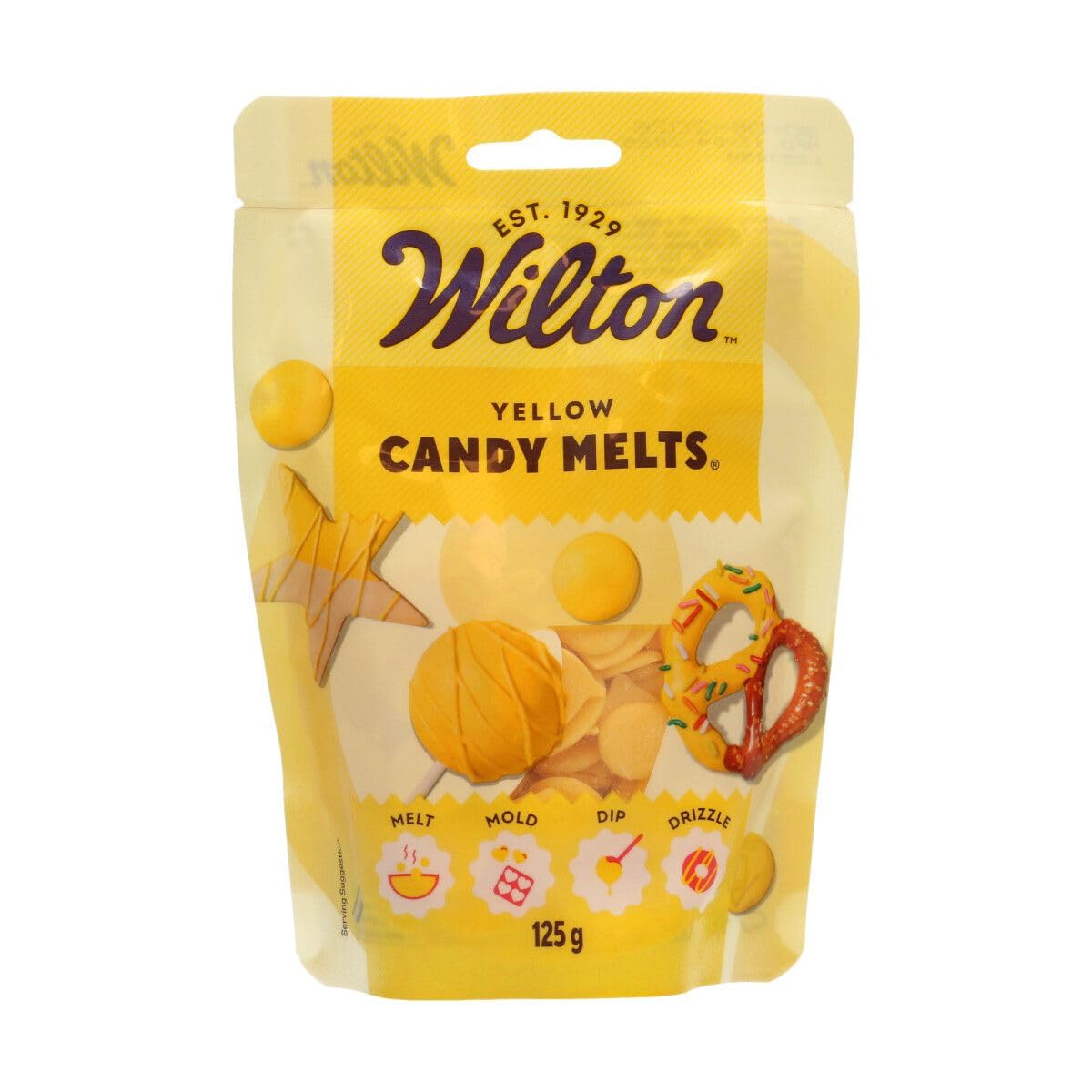Wilton Candy Melts Yellow: Melting Candy with Sweet Creamy Flavour for Molding, Dipping and Decorating, Optimal for Cake Pops, Candies, Cakes and Coating Treats - 125 g