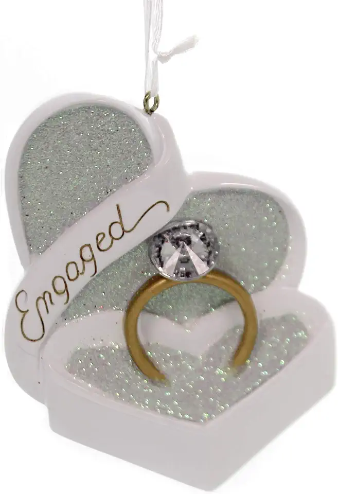 Engagement Ring Box Christmas Ornaments - Engaged or...